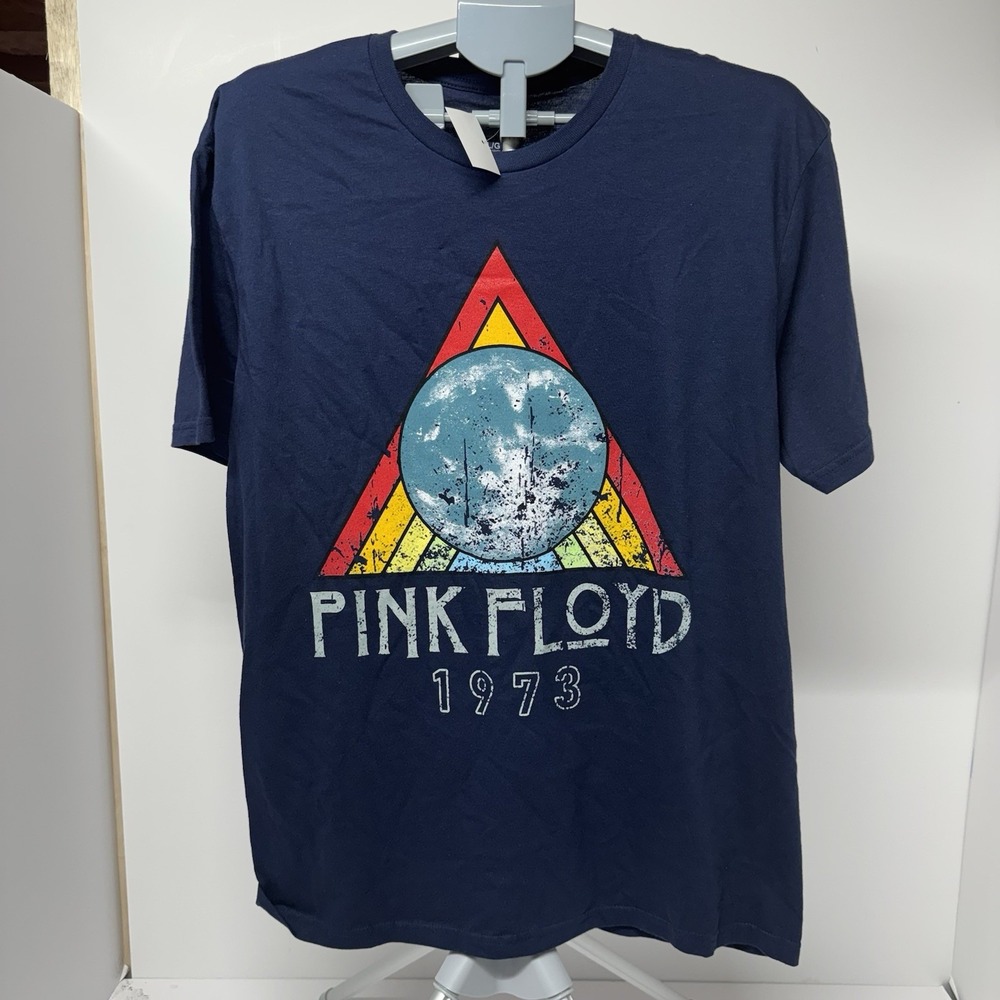Pink Floyd 1973 Dark Side of the Moon T-Shirt Men's Large Navy NWT Graphic